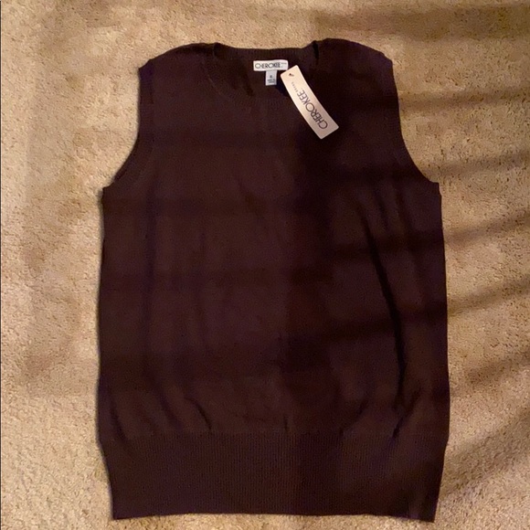 Cherokee Tops - NWT Cherokee brown vest vintage XL